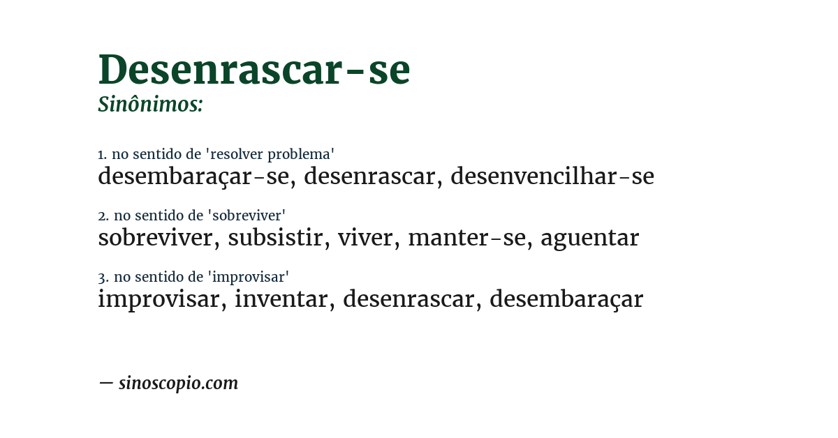 Sinônimo de desenrascar-se