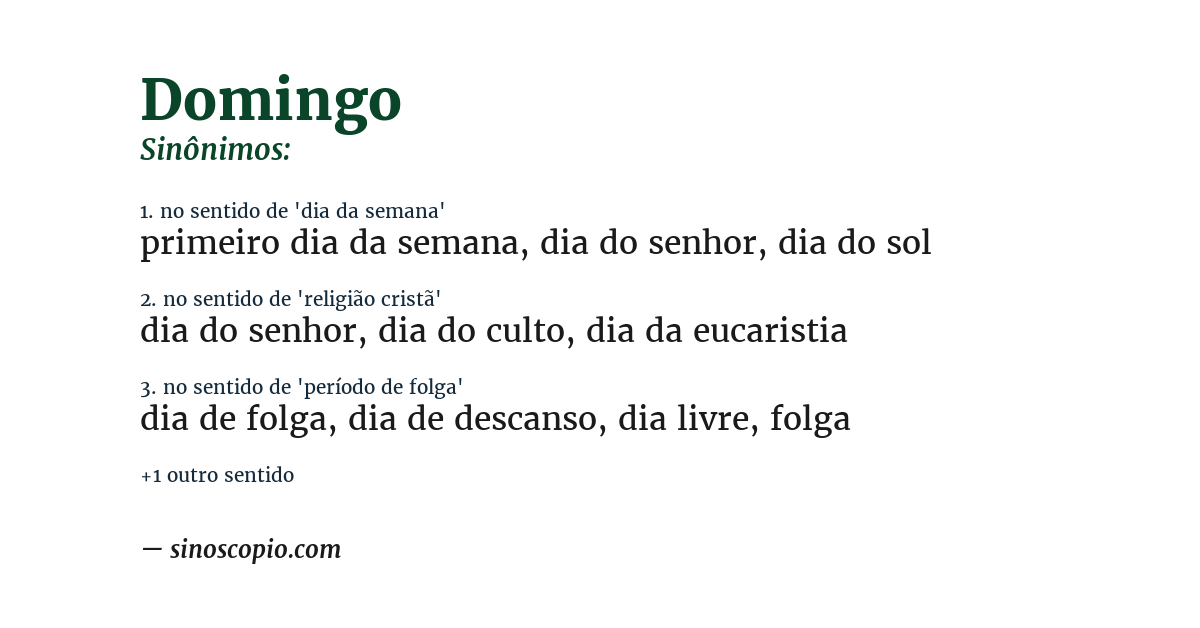 Sinônimo de domingo
