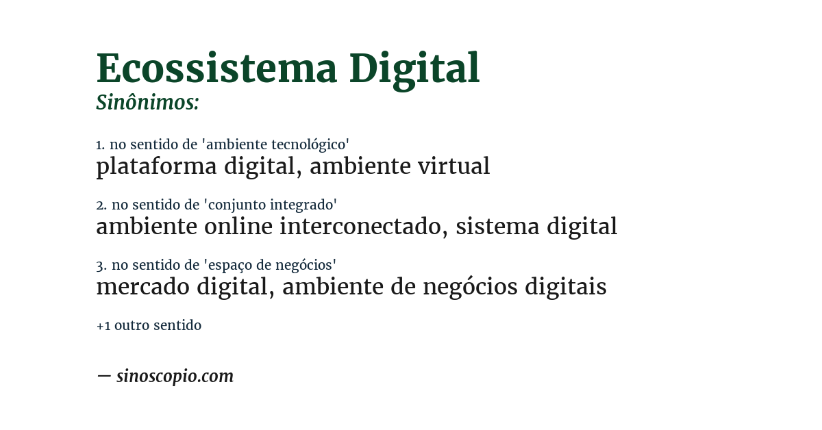 Sinônimo de ecossistema digital