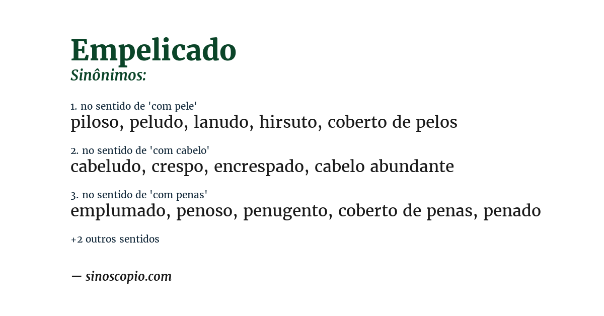 Sinônimo de empelicado