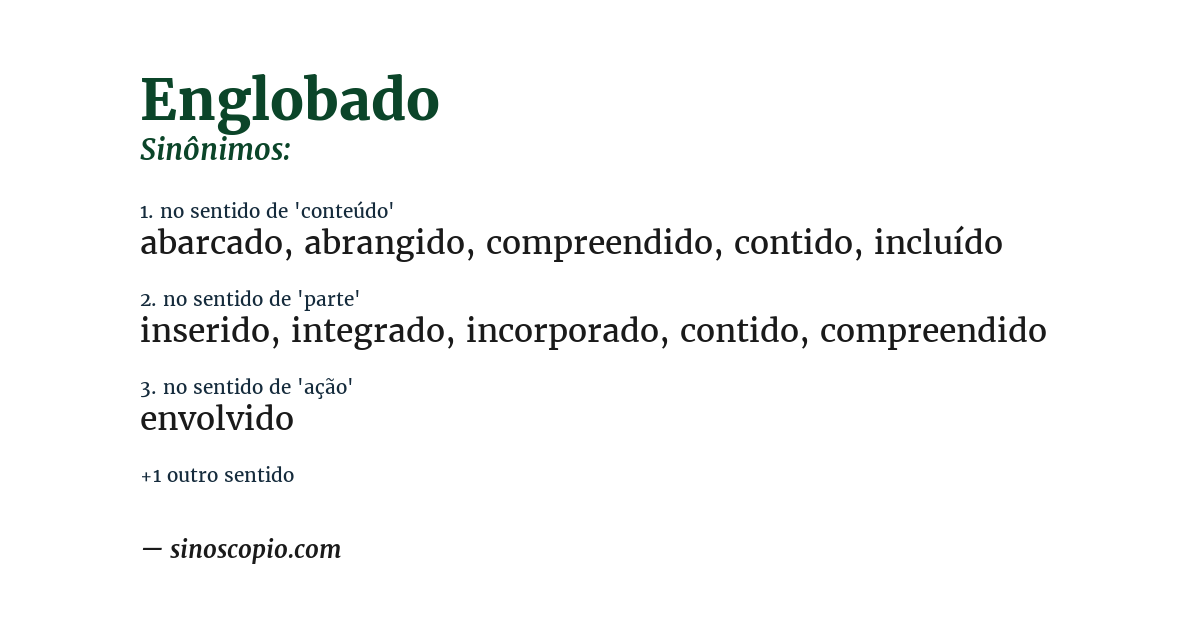 Sinônimo de englobado