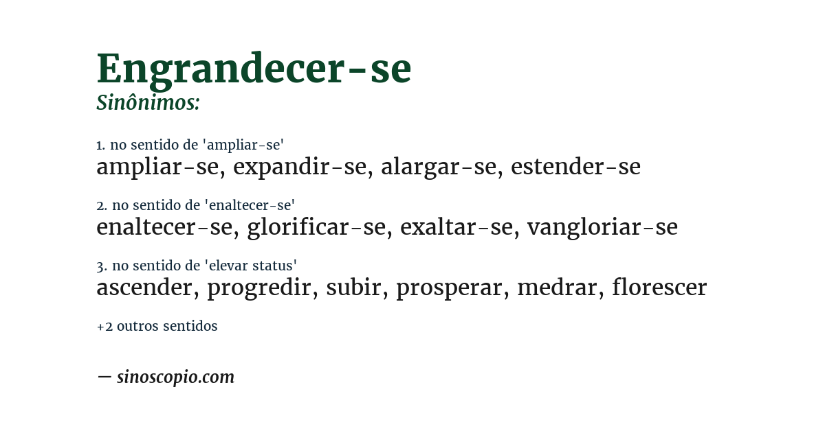 Sinônimo de engrandecer-se