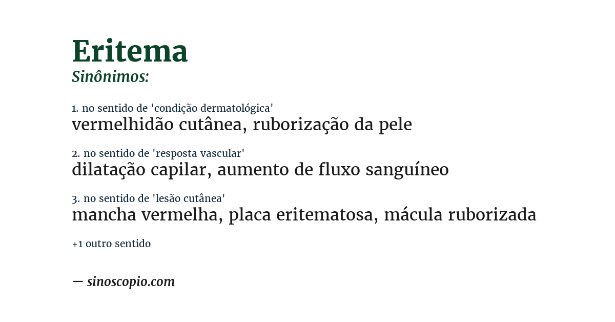 Sinônimo de eritema