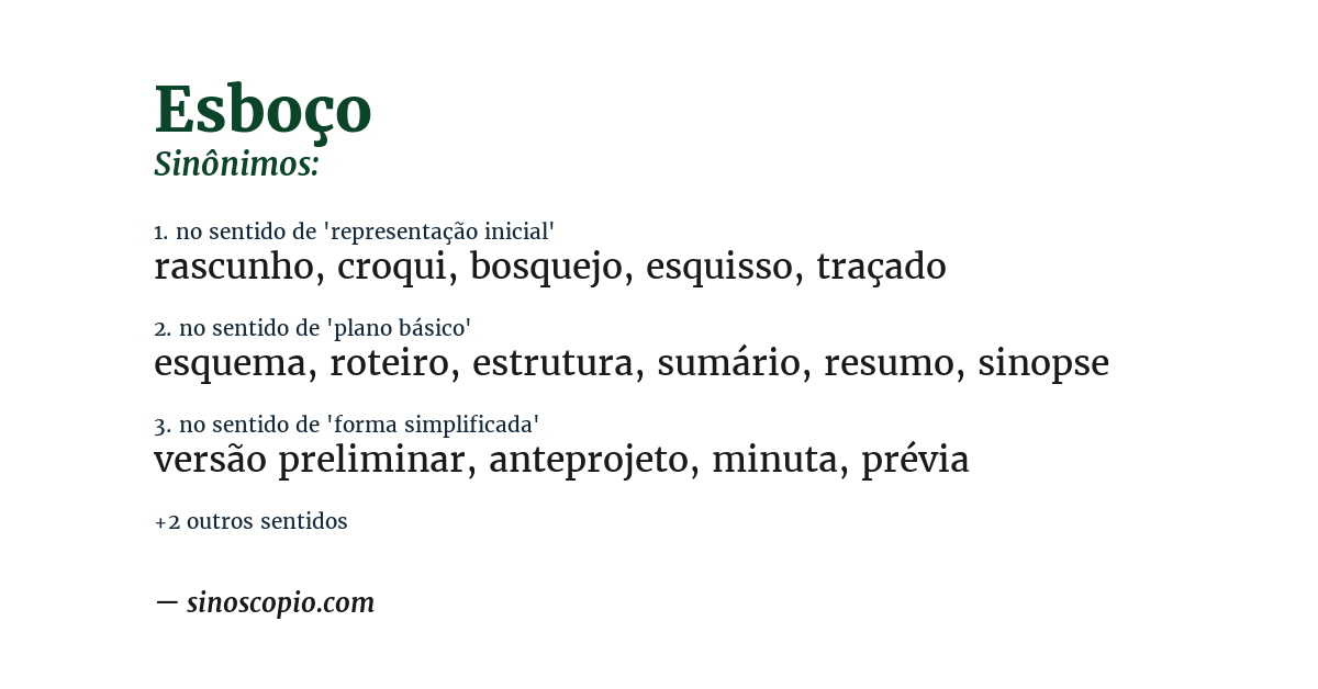 Sinônimo de esboço