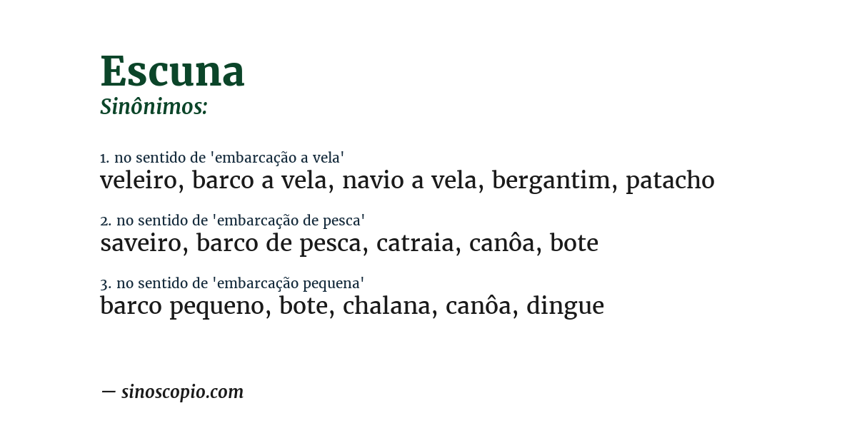 Sinônimo de escuna