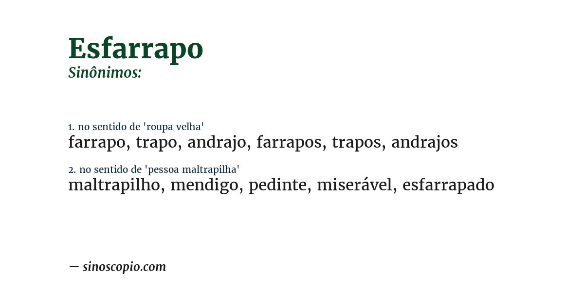 Sinônimo de esfarrapo