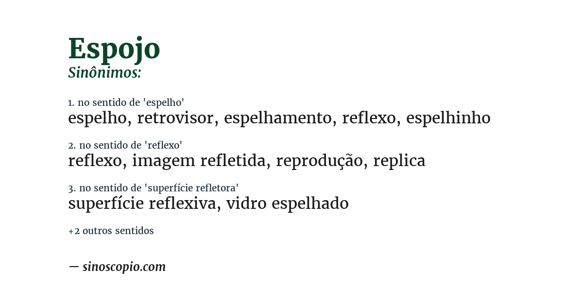 Sinônimo de espojo