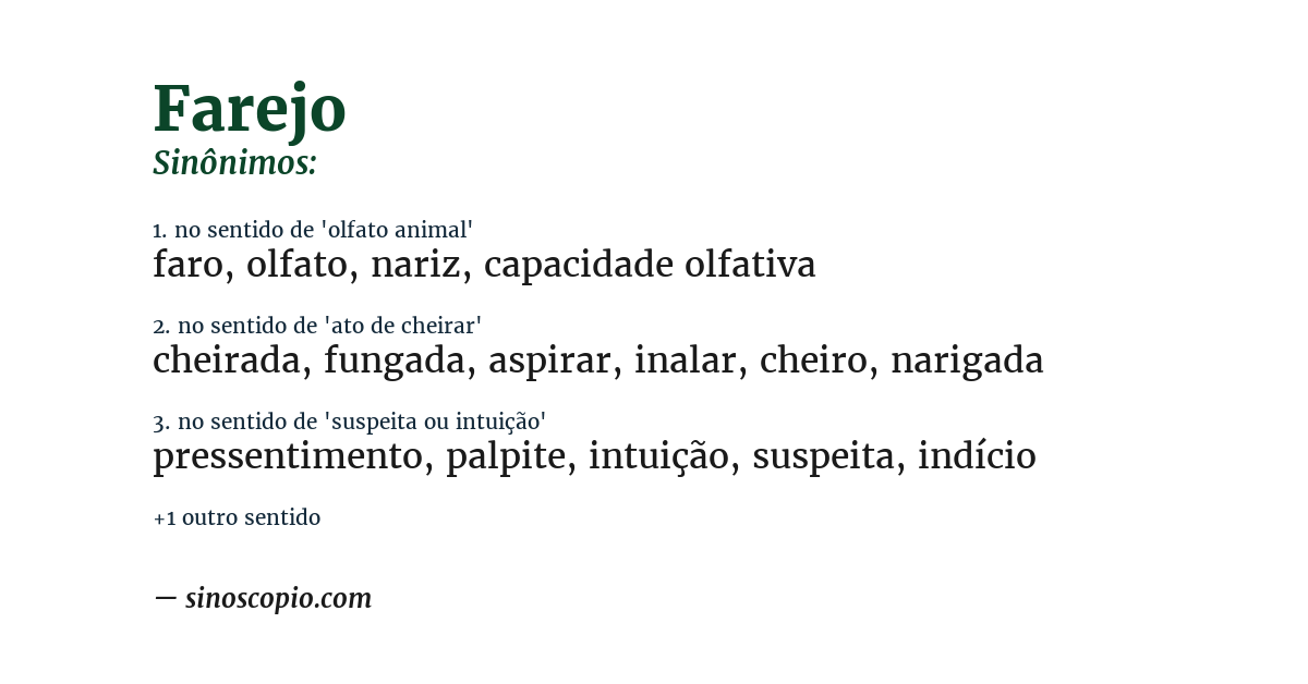 Sinônimo de farejo