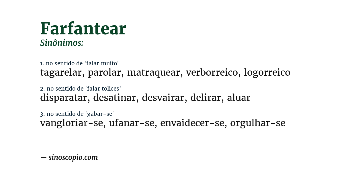 Sinônimo de farfantear