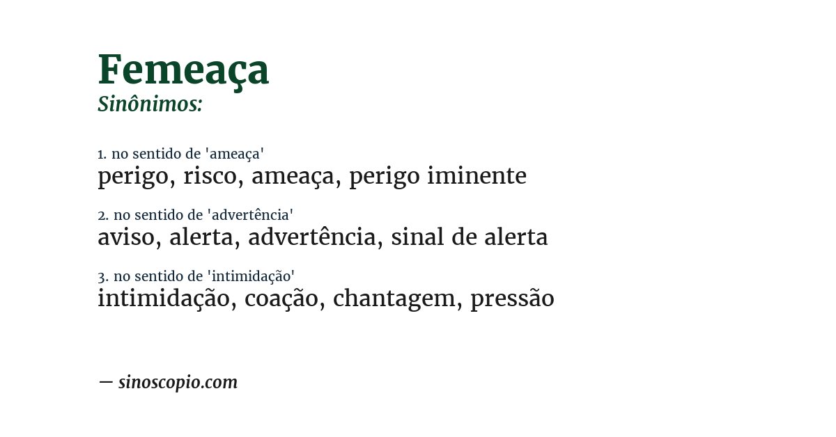 Sinônimo de femeaça