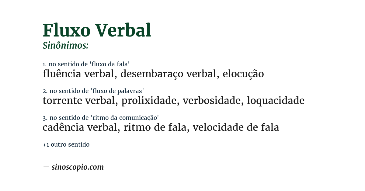 Sinônimo de fluxo verbal