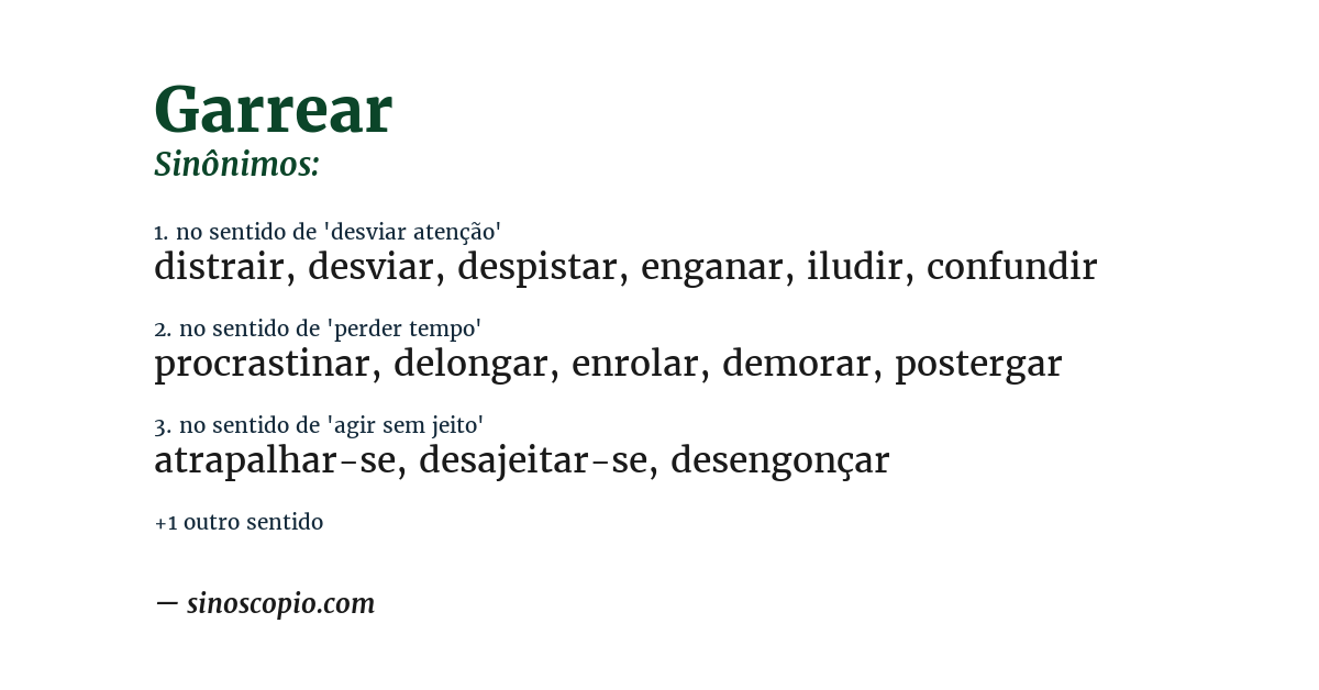 Sinônimo de garrear