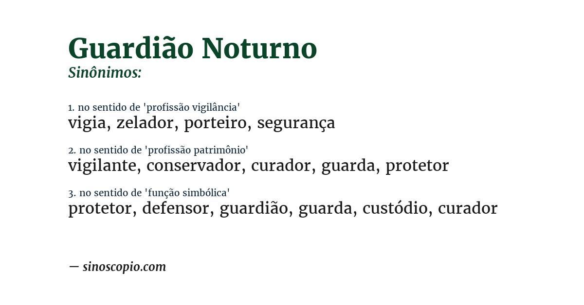 Sinônimo de guardião noturno