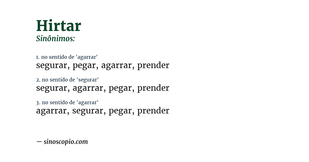 Sinônimo de hirtar