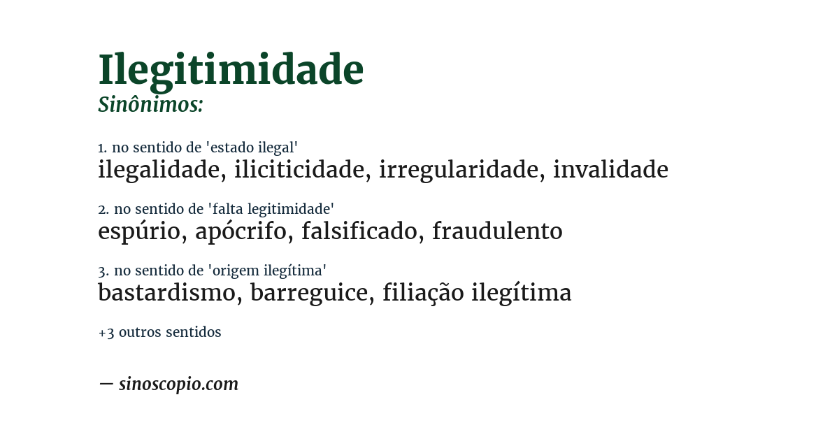 Sinônimo de ilegitimidade