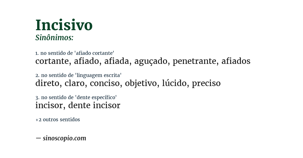 Sinônimo de incisivo
