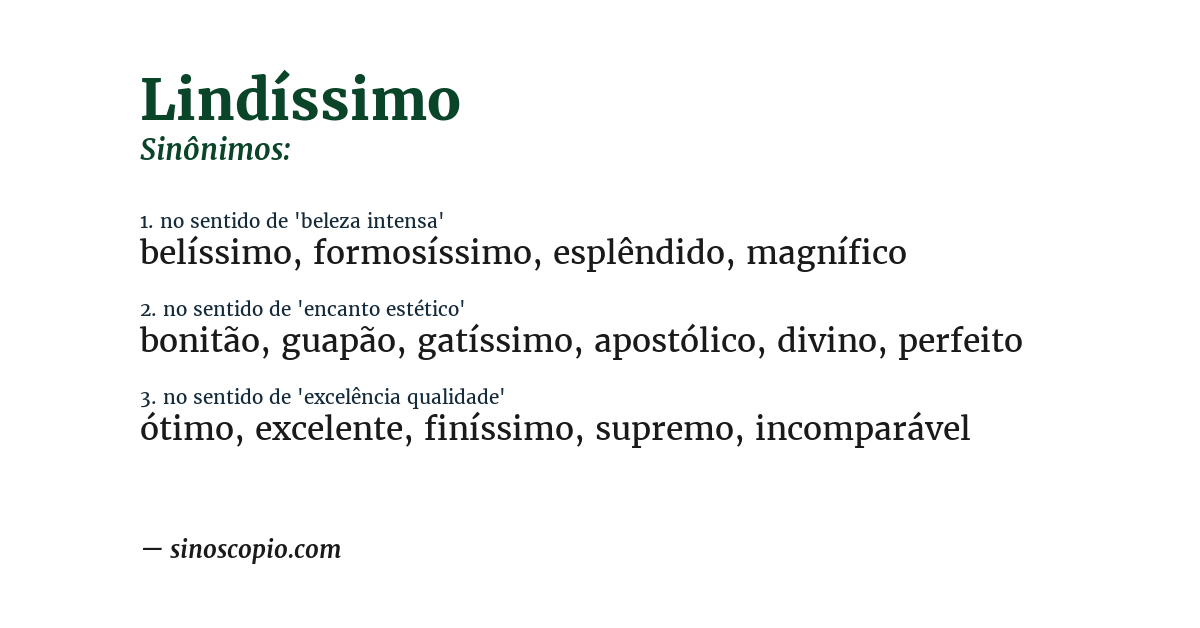Sinônimo de lindíssimo