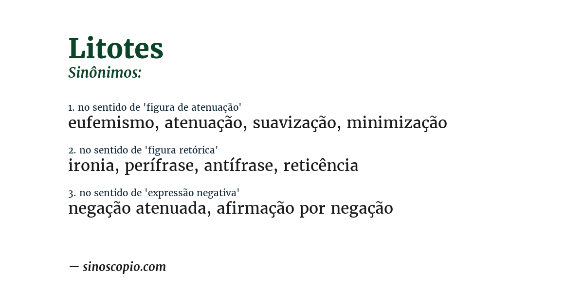 Sinônimo de litotes