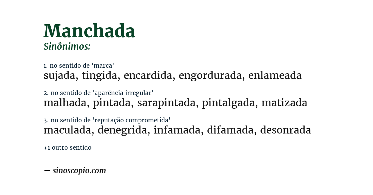 Sinônimo de manchada