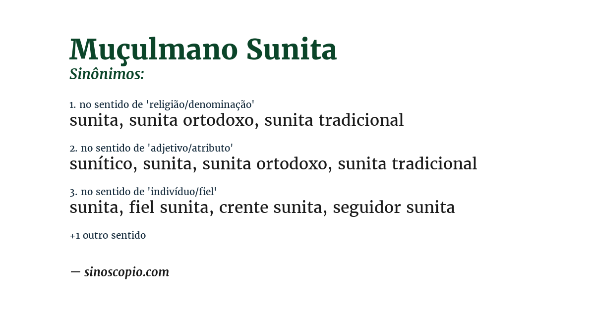 Sinônimo de muçulmano sunita