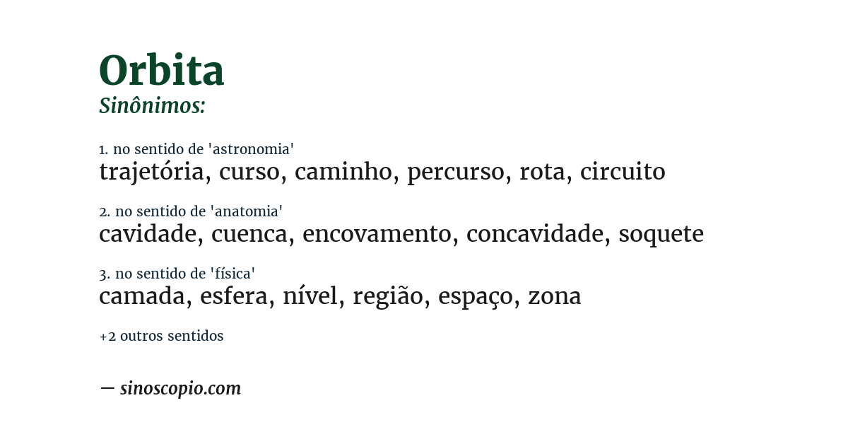 Sinônimo de orbita