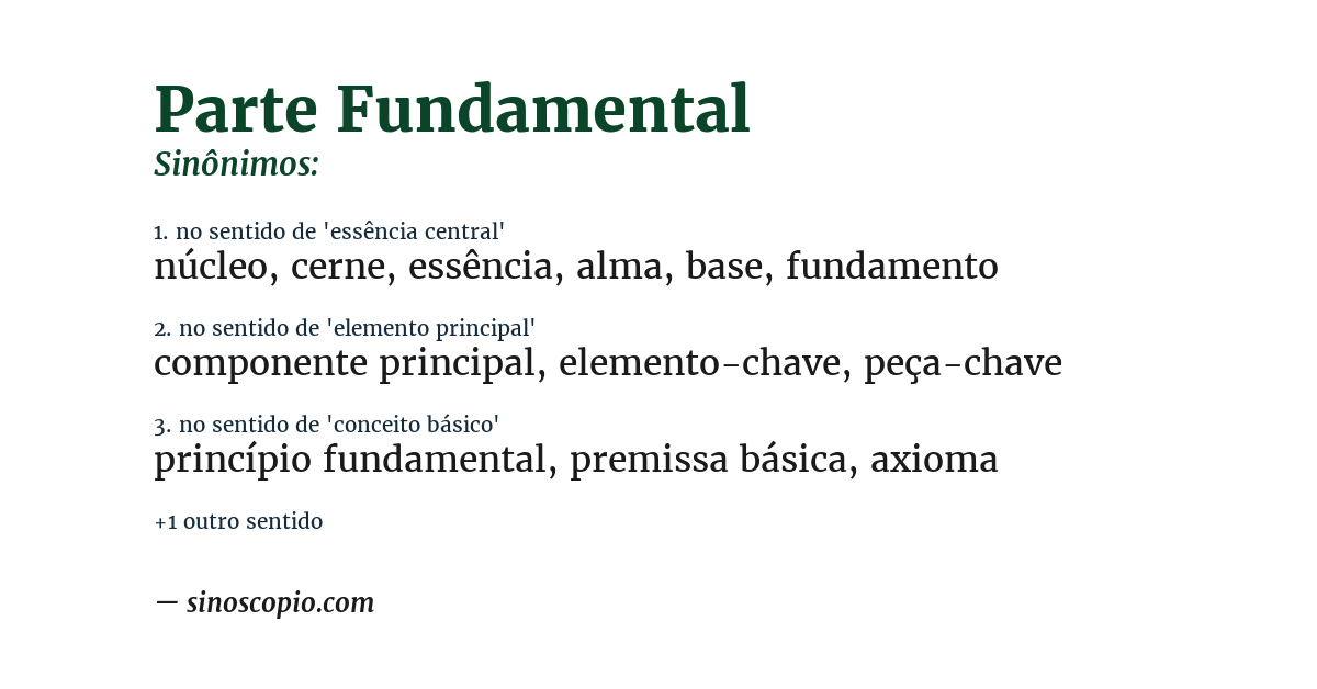 Sinônimo de parte fundamental