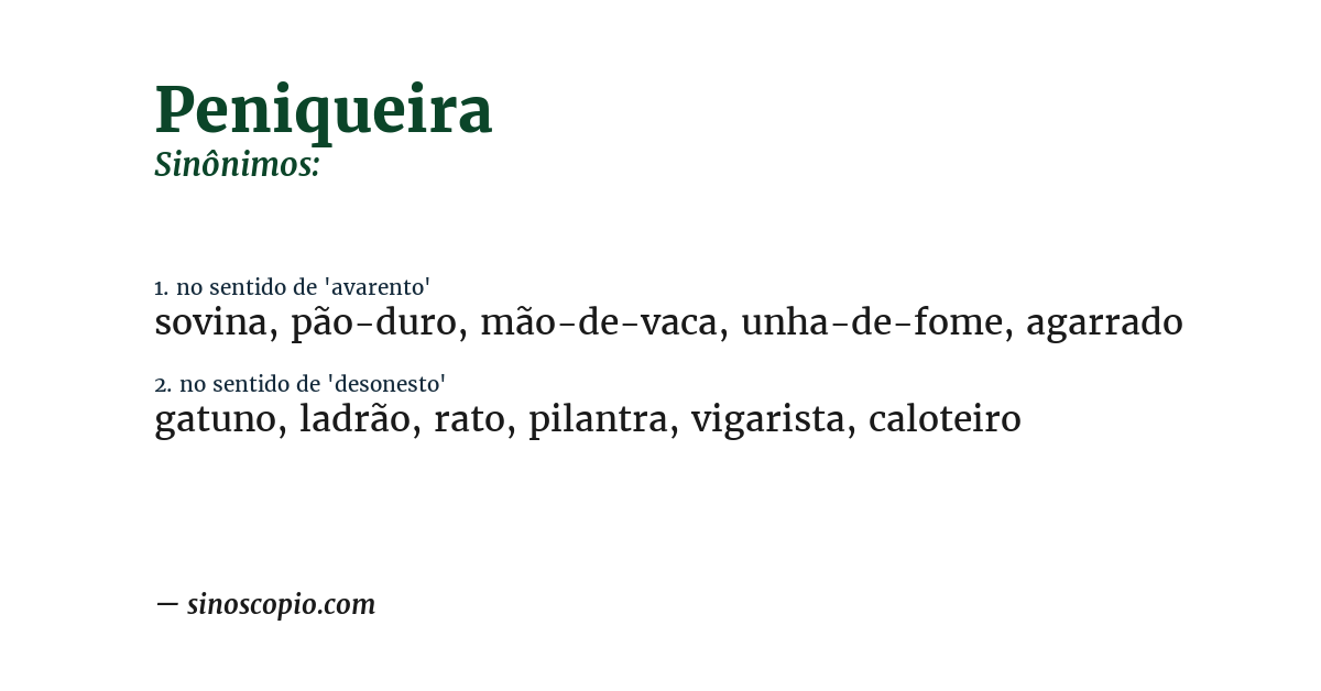 Sinônimo de peniqueira