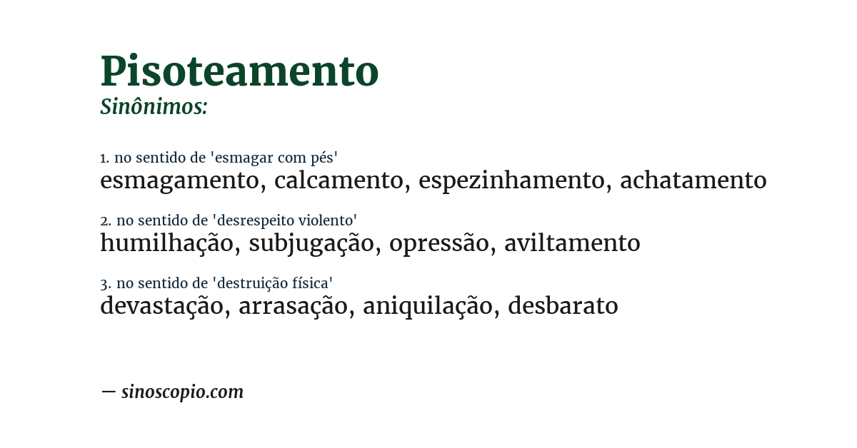 Sinônimo de pisoteamento