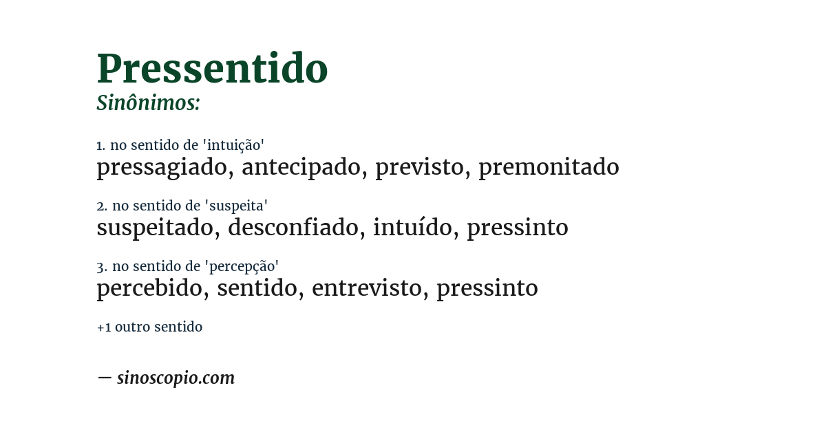 Sinônimo de pressentido