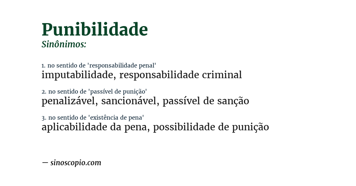 Sinônimo de punibilidade