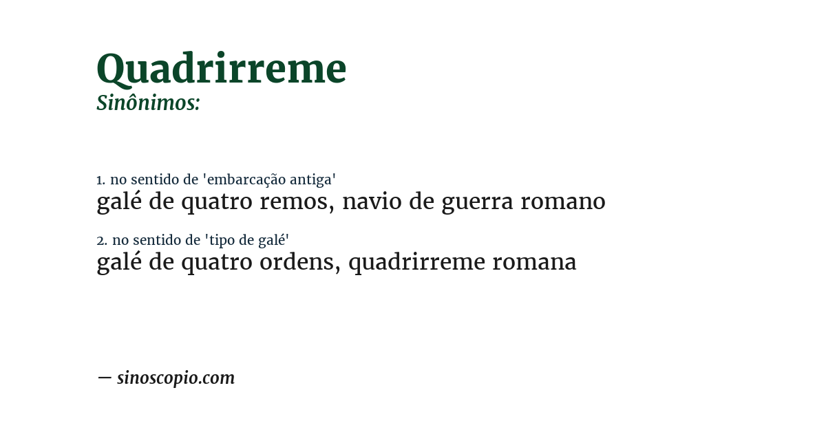 Sinônimo de quadrirreme