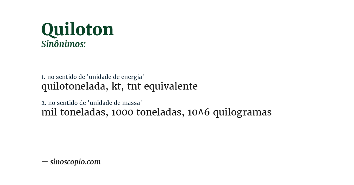 Sinônimo de quiloton