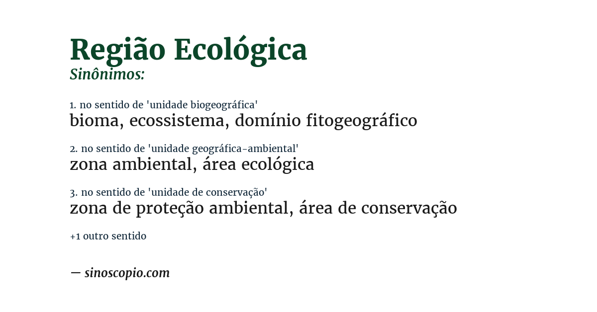 Sinônimo de região ecológica
