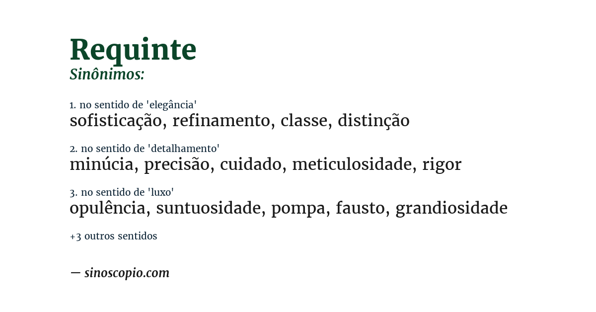 Sinônimo de requinte