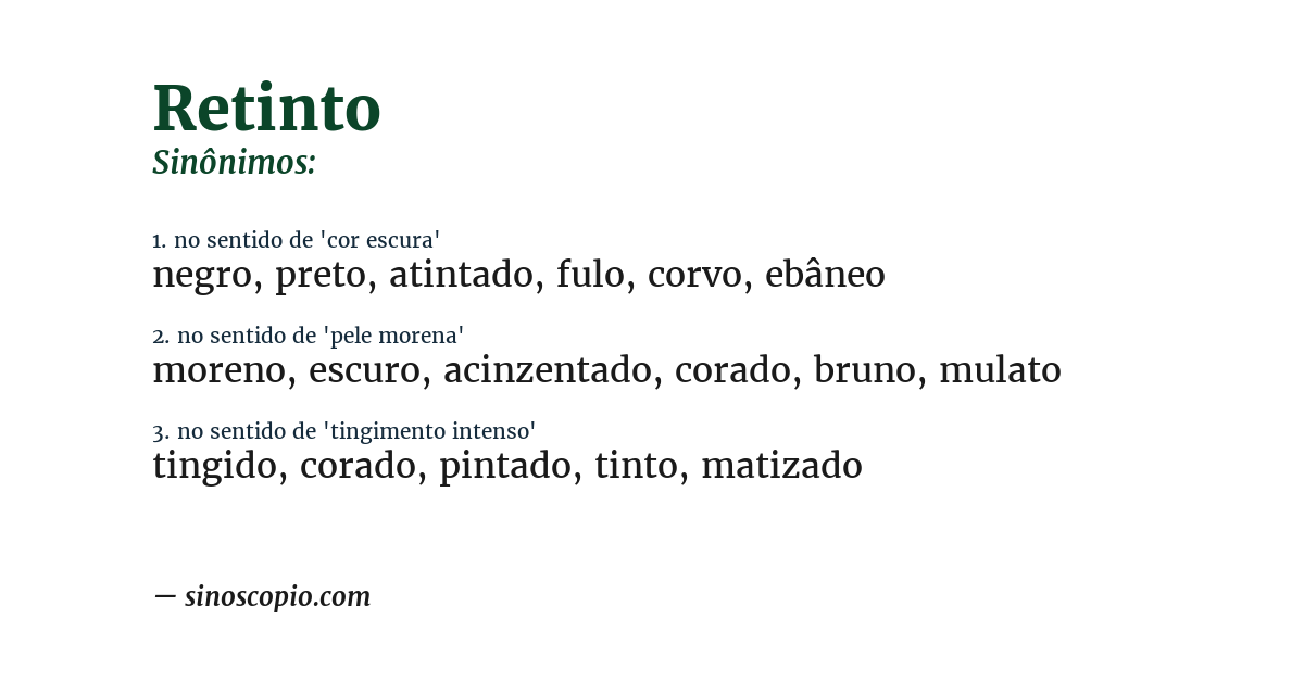 Sinônimo de retinto