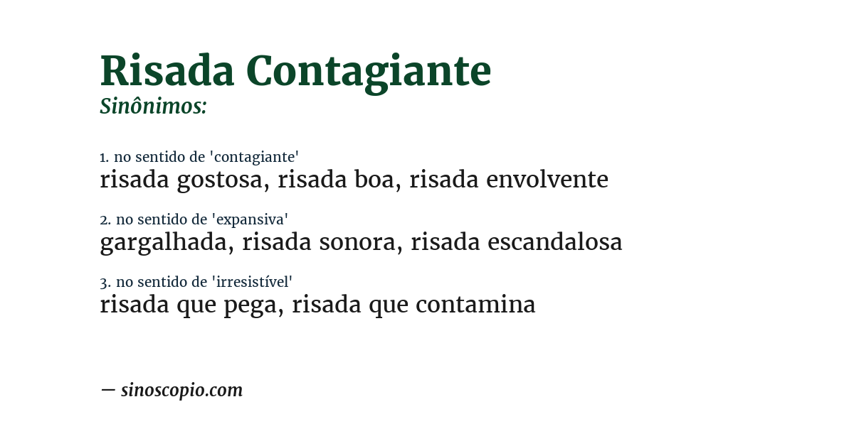 Sinônimo de risada contagiante