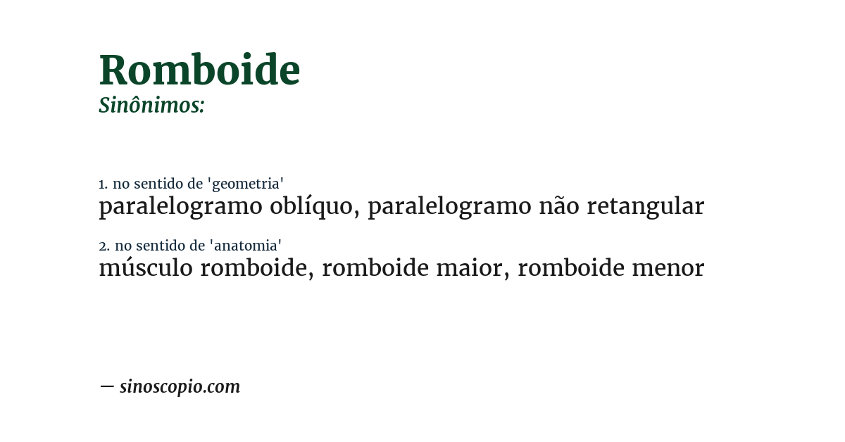 Sinônimo de romboide