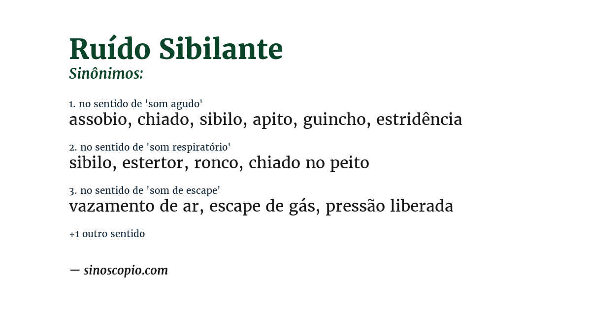 Sinônimo de ruído sibilante