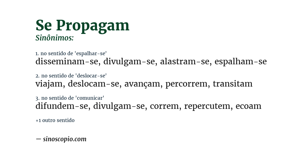 Sinônimo de se propagam