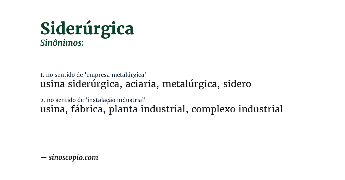 Sinônimo de siderúrgica