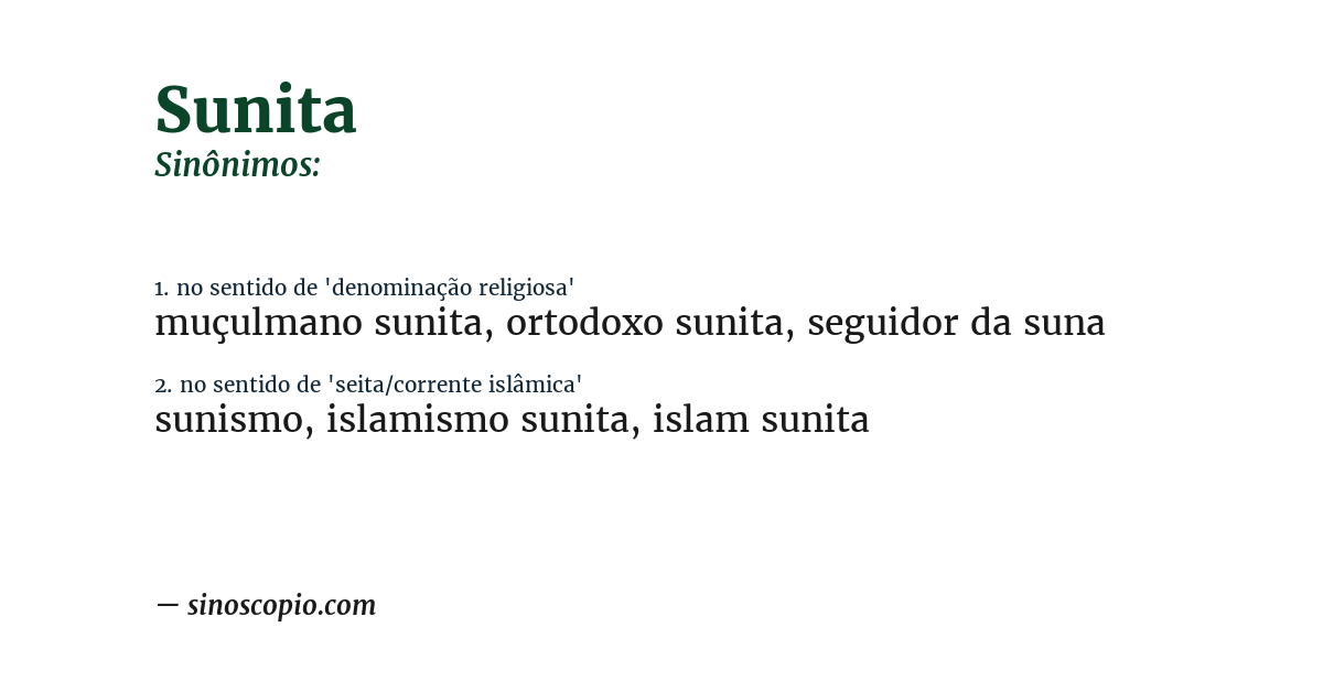 Sinônimo de sunita