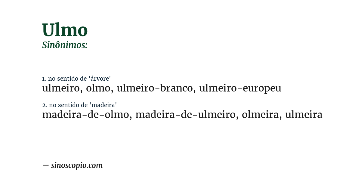 Sinônimo de ulmo