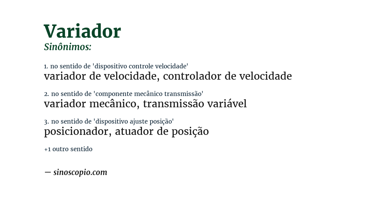 Sinônimo de variador