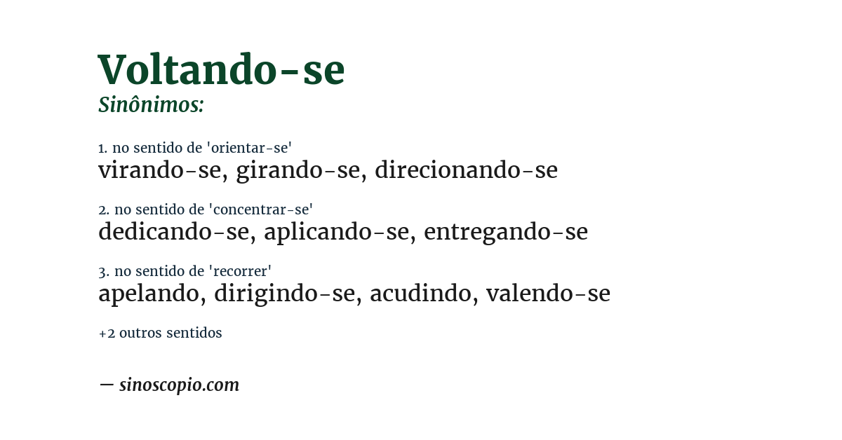 Sinônimo de voltando-se
