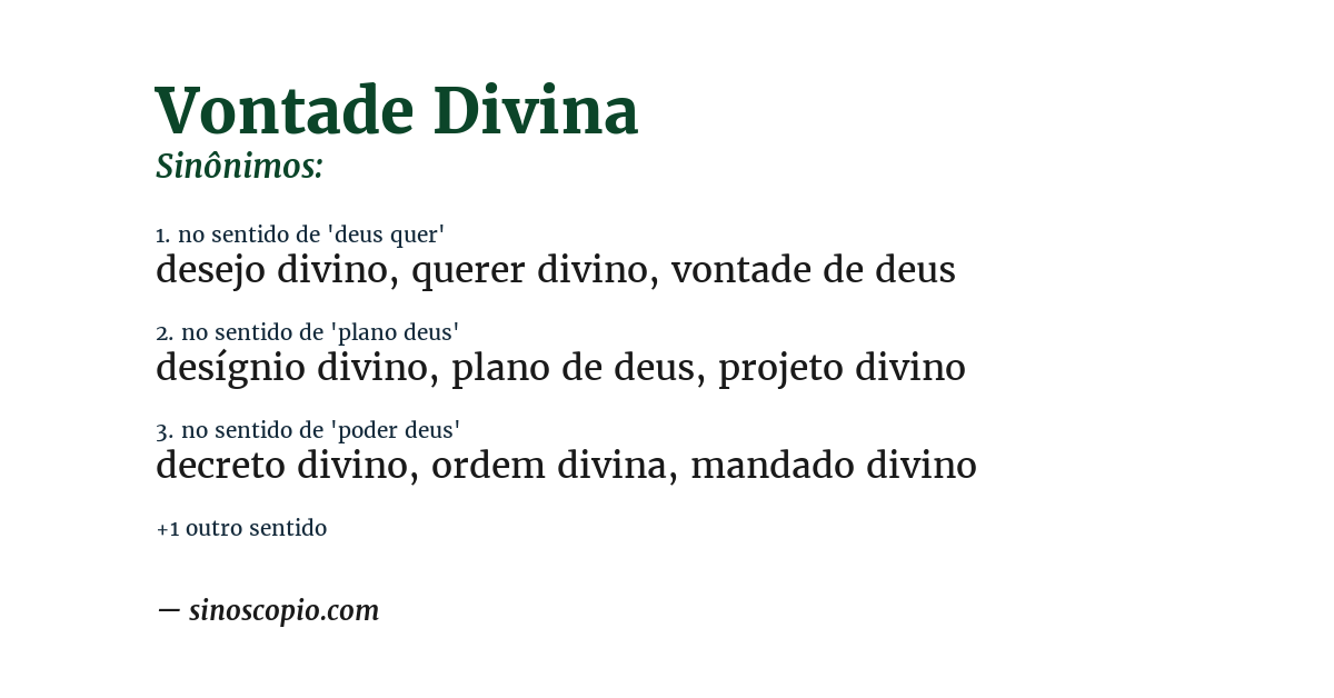 Sinônimo de vontade divina