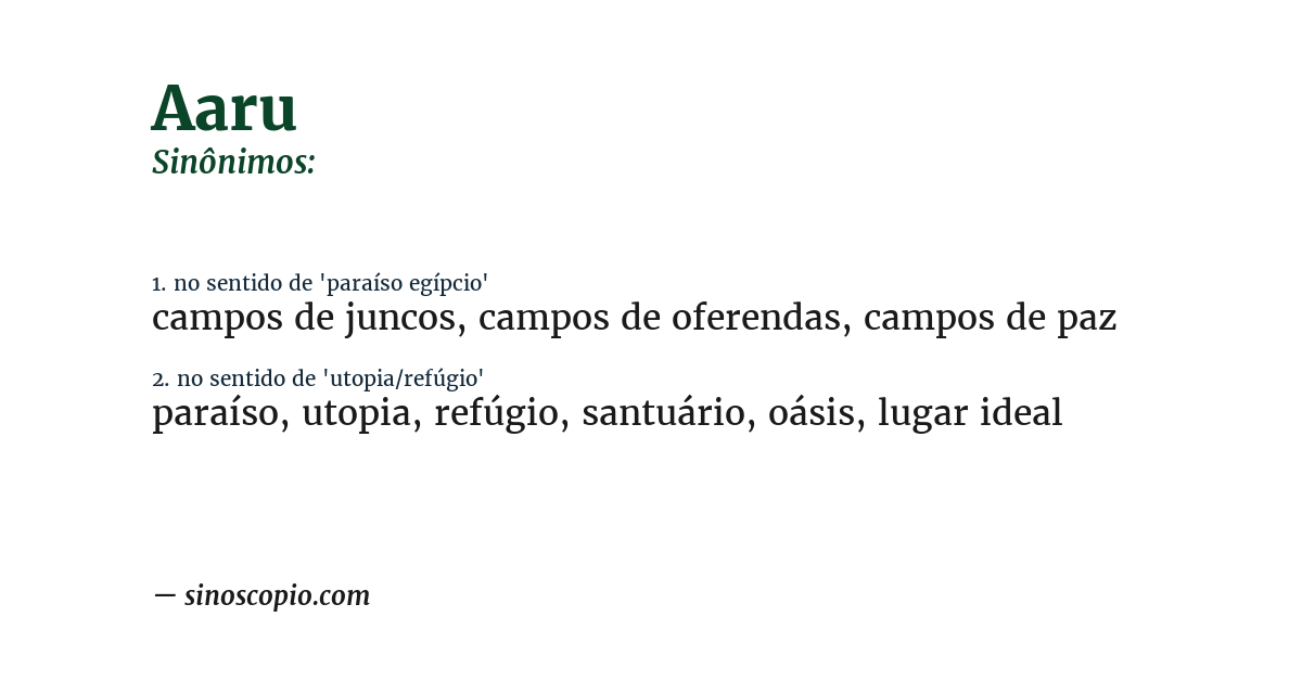 Sinônimo de aaru