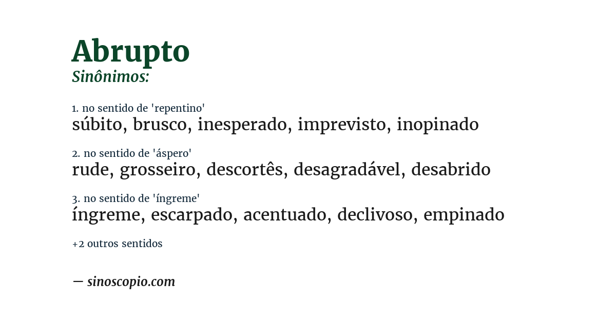 Sinônimo de abrupto