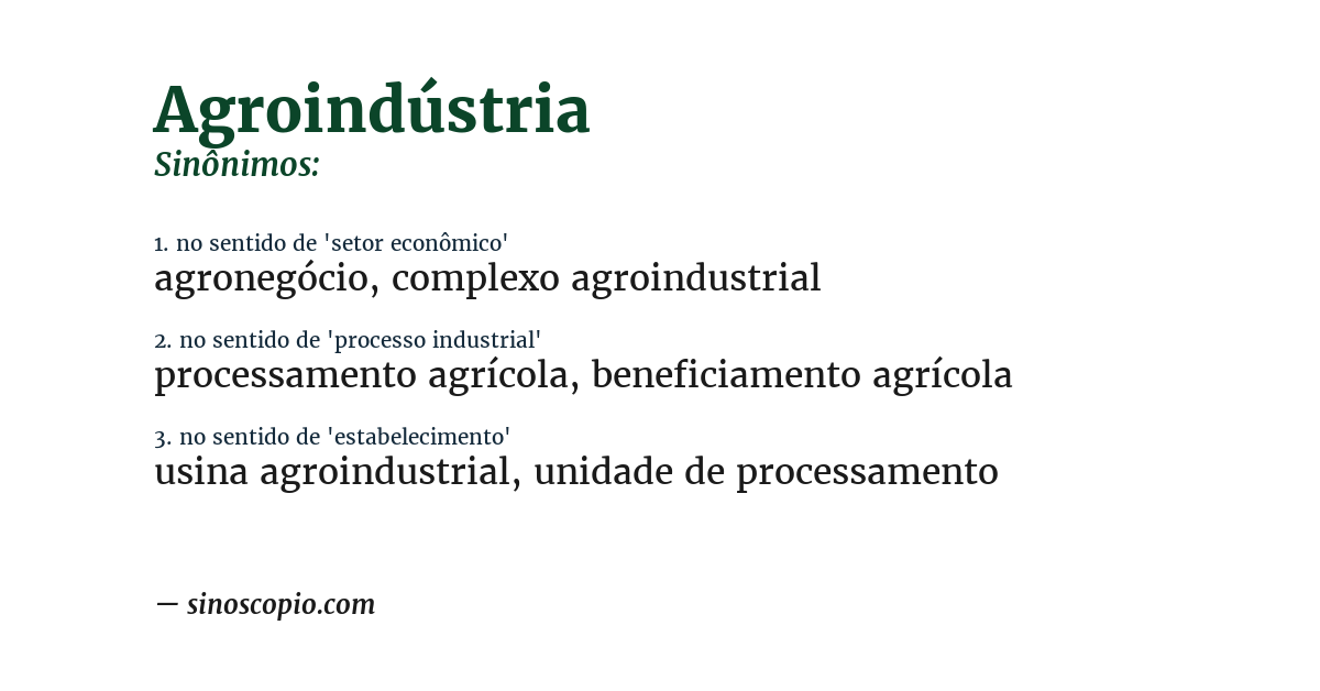 Sinônimo de agroindústria