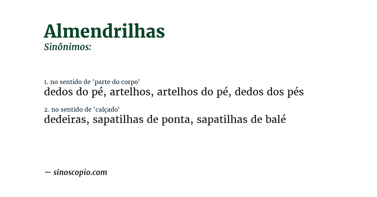 Sinônimo de almendrilhas