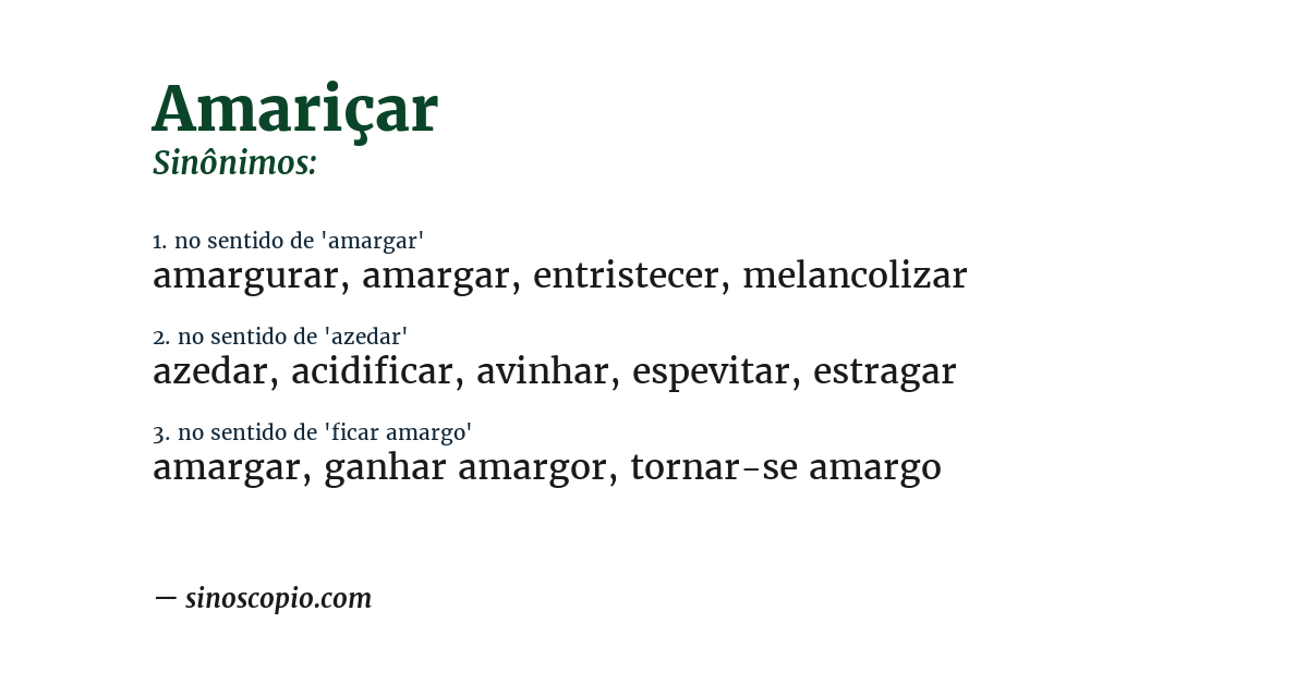 Sinônimo de amariçar